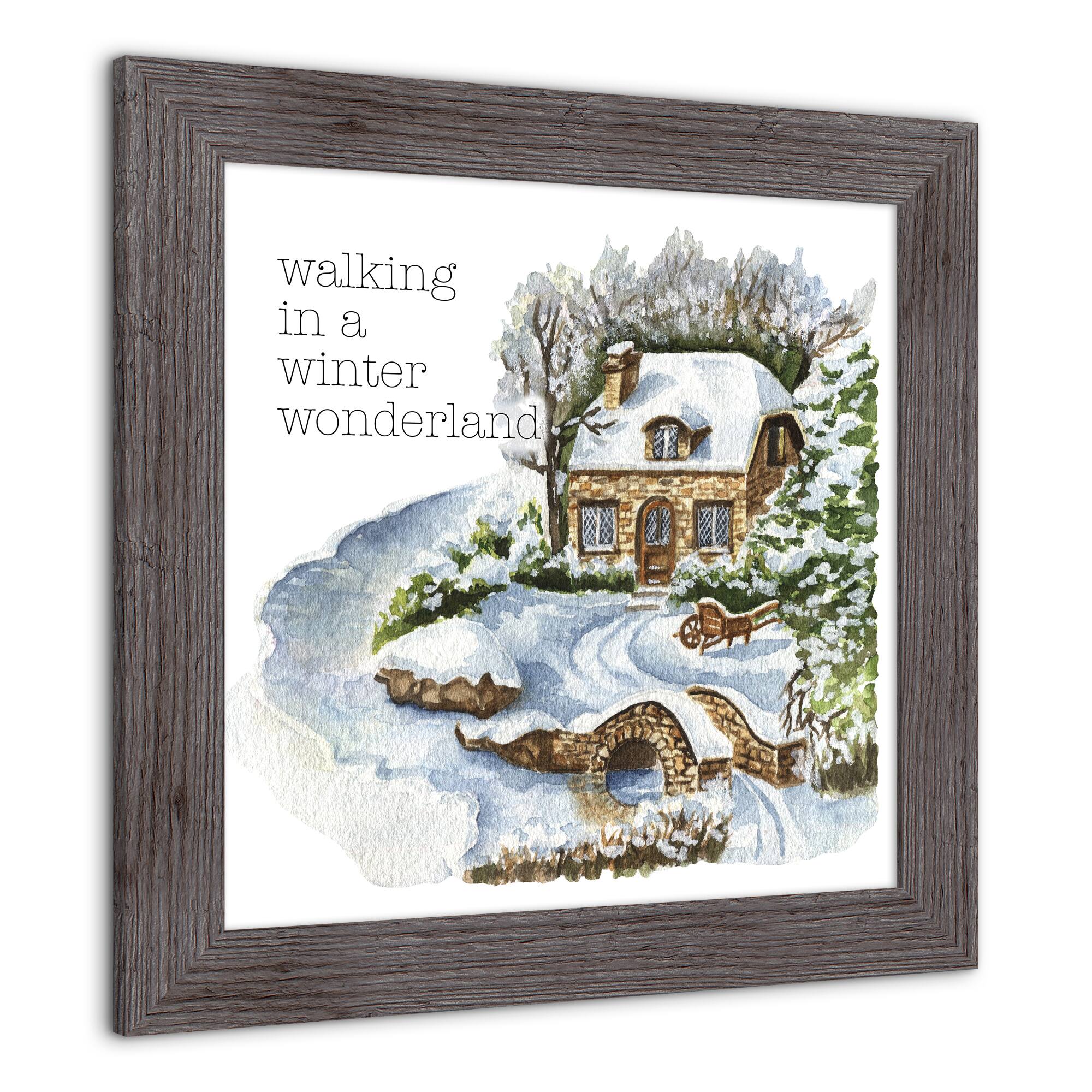 Walking in a Winter Wonderland Western Gray Framed Print